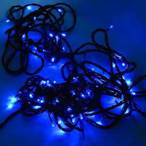 25M 300 LED Blue Fairy Lights ( Green Cable)